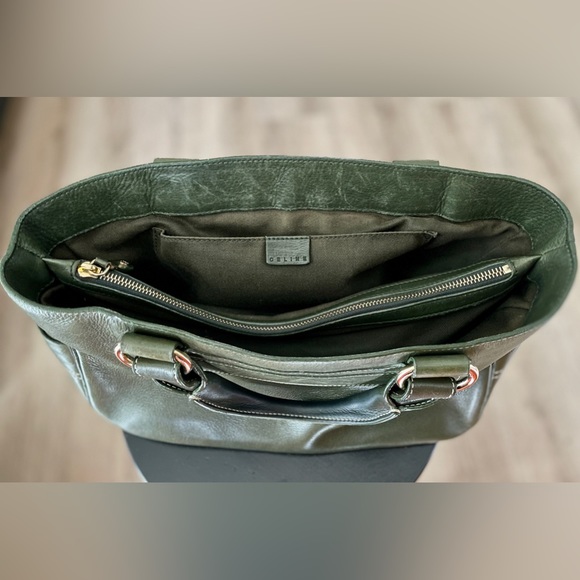 100% AUTHENTIC, like-new & barely used, Céline Boogie Bag in Olive Green Leather - Picture 9 of 16